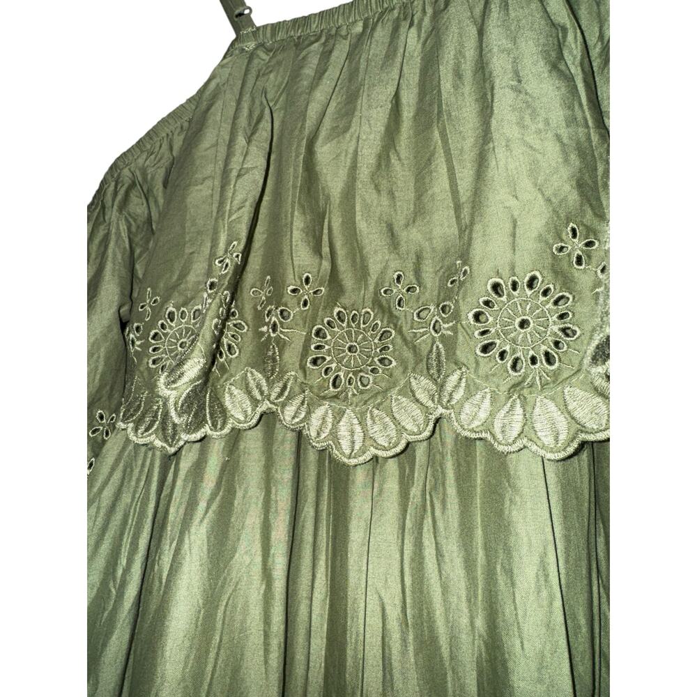 Old Navy Off Shoulder Tiered Swing Midi Dress Womens Sz 2X Boho Prairie Country - Picture 6 of 9